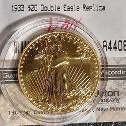 Rare 1933 $20 Gold Tribute - Vintage Littleton Estate Find