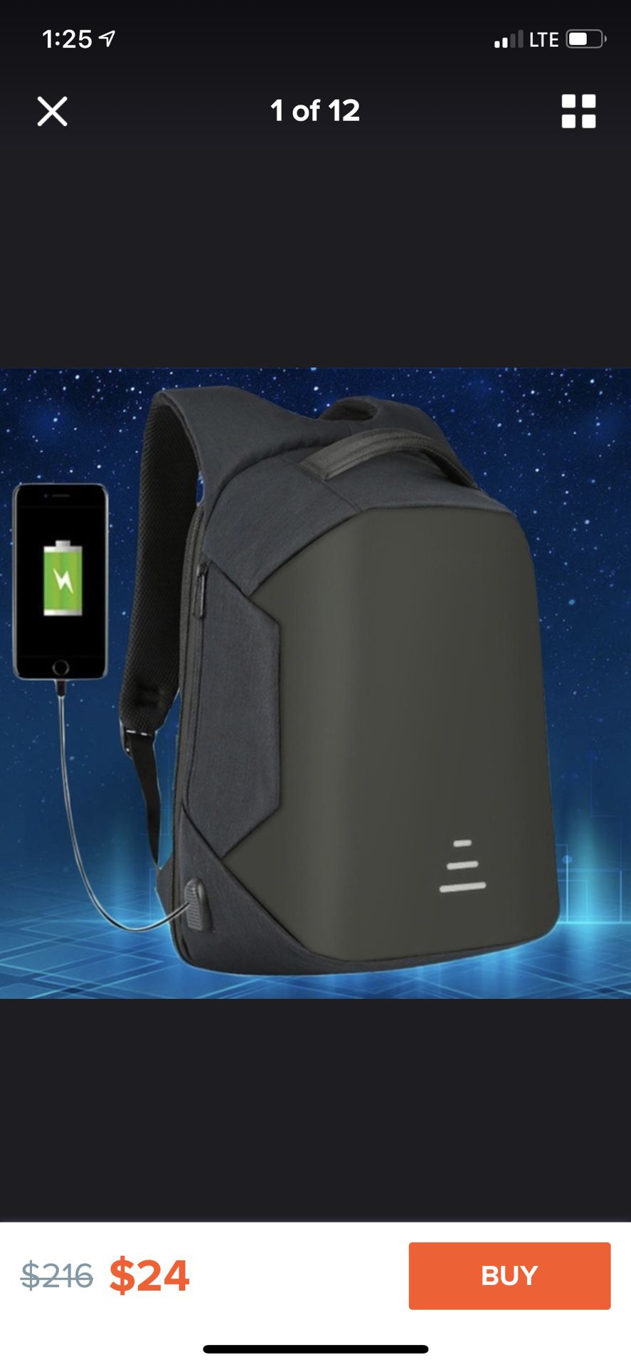 New fashion usb charge Anti theft backpack waterproof laptop backpack