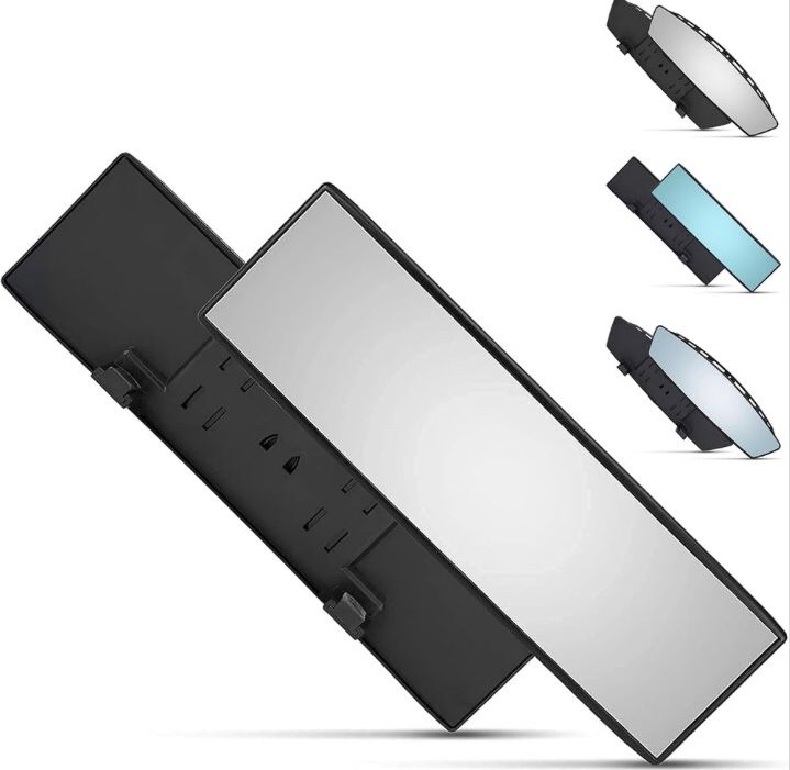 Universal Panoramic 12-Inch Rear View Mirror, Anti-Glare Wide Angle Car Mirror, Rearview Mirrors Accessory for Baby Rear-Facing, Clear Panoramic Conve