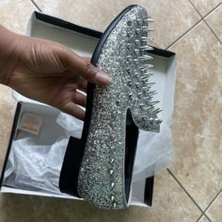 Silver Spiked Dress Shoes 