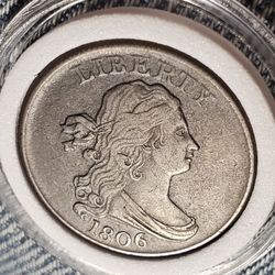 CB25SX3250 REALLY NICE 1806 HALF CENT RARE CONDITION, ROTATED DIES, 