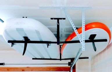 HI-PORT 2-Pack Steel SUP & Surfboard Ceiling Storage Rack, Adj Height 10"-18", 150 lbs