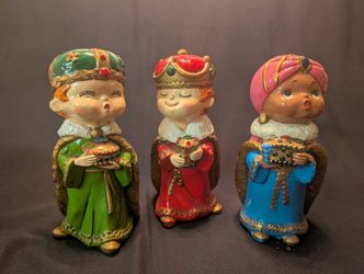 Vintage Set Of three Wiseman Kurt, Alder figurines dash made in Japan