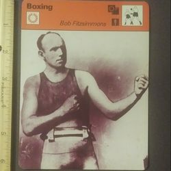 1979 Sportscaster Bob Fitzsimmons World Heavyweight Champion 1897 Fighting Blacksmith Boxing Sports Photo Large Over-sized Card Collectible Vintage