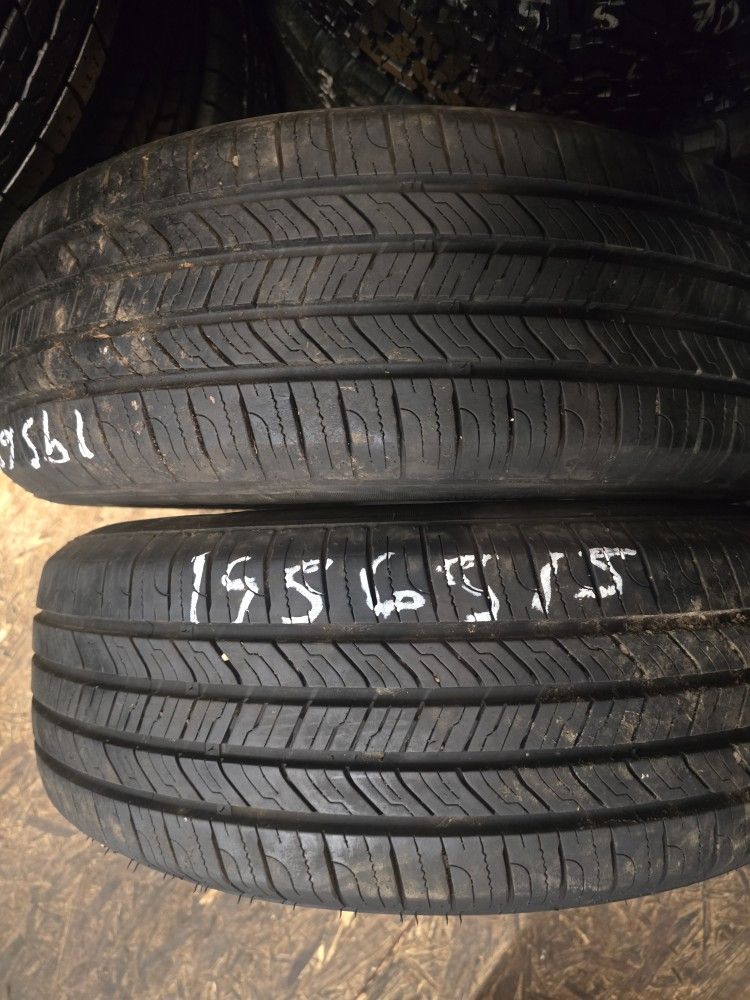2 Tires 195.65.15 Sailun Atrezzo 90 % Tread Dot 5034