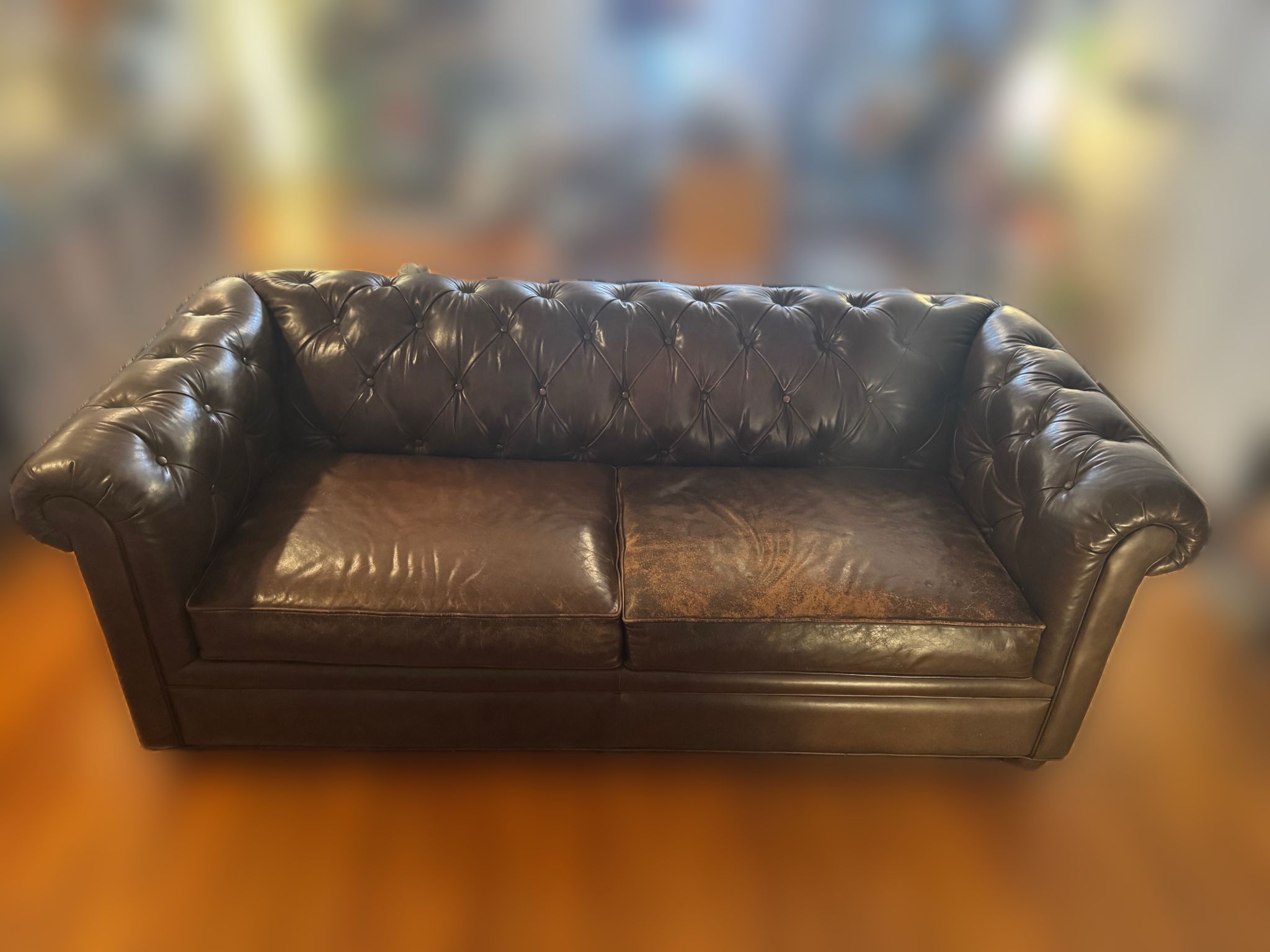 Pottery Barn Chesterfield Leather Sofa – 86” – Classic – $800