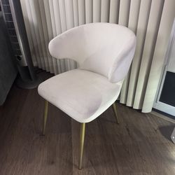 White Suede Chairs 2x