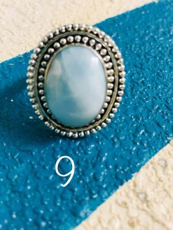 Larimar sterling silver ring size 9