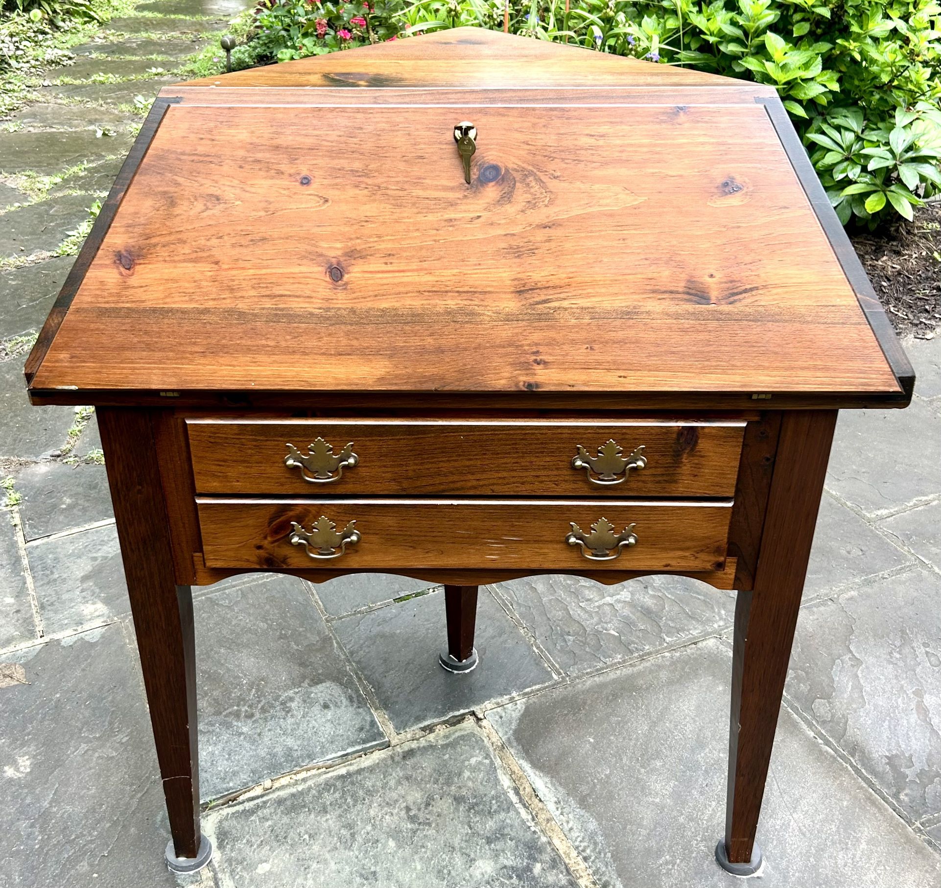 Vintage Pine Corner Writing Desk
