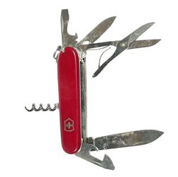 Vintage Victorinox Climber Swiss Army Knife 91mm Red 1970s