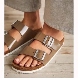 Birkenstock Arizona BS Lack Fossil  New $60 Size 37