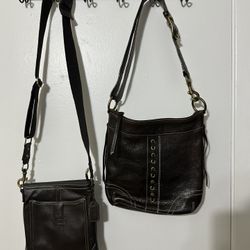 2 vintage Coach Leather Crossbody