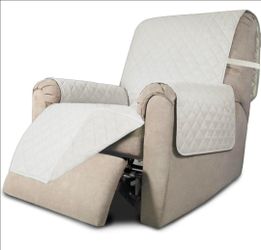 Recliner Chair Slipcover Reversible Sofa Cover Water Resistant Couch Cover Furniture Protector with Elastic Straps for Pets Dog (Recliner 22 inch, Ivo