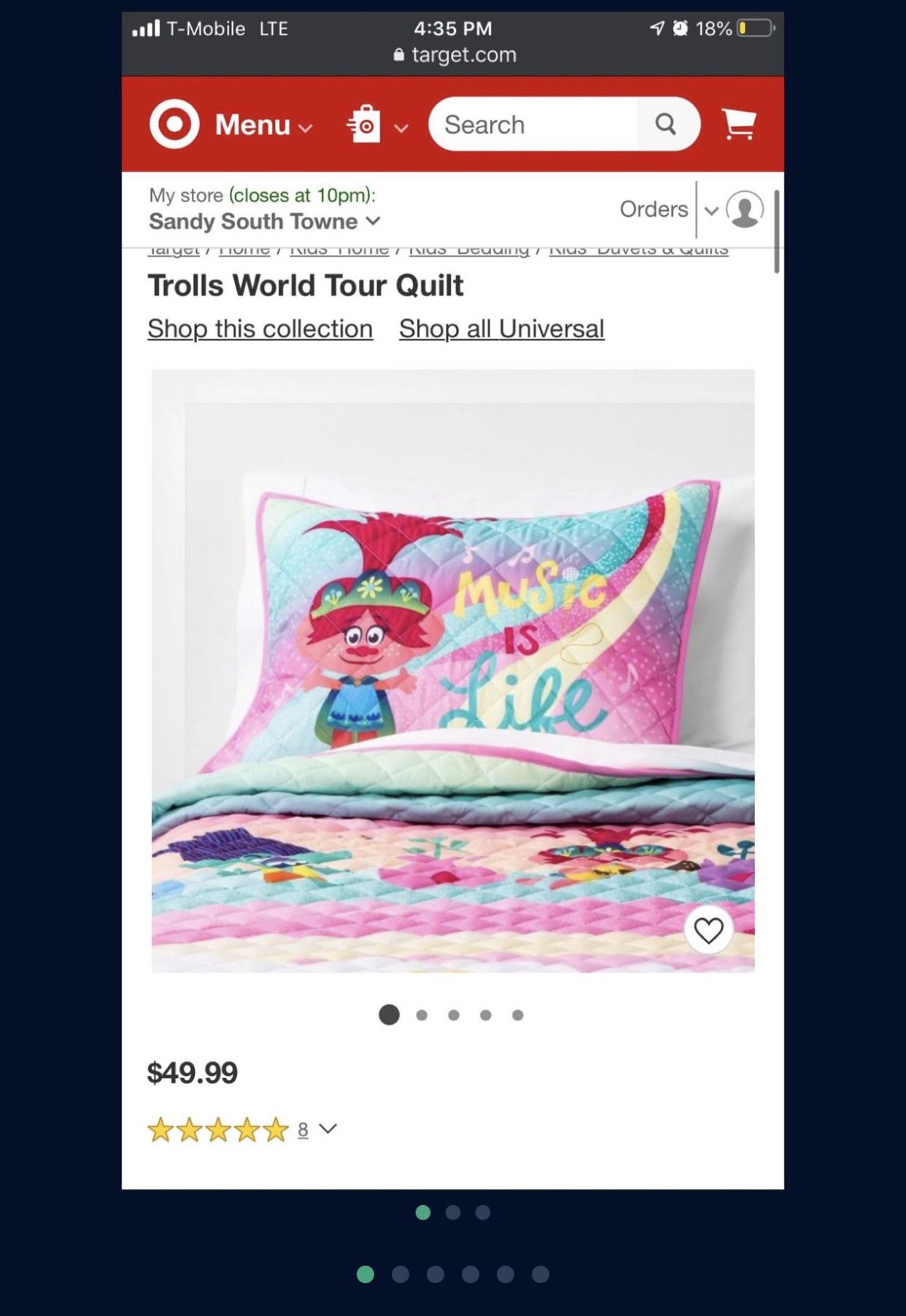 Trolls World Tour Quilt & Sham Full/Queen And Twin