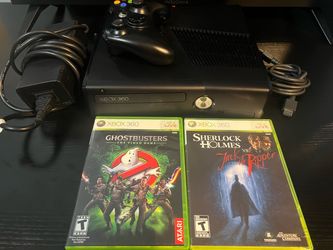 Xbox 360 Console with Controller, Cords, and 2 Games