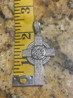 925 Silver Cross of Israel with 200 diamonds 💎
