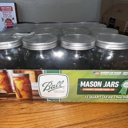 Ball 12 Pack 32 OZ Glass Mason Jars
