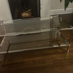 Rectangular Glass Top Chrome Coffee Table