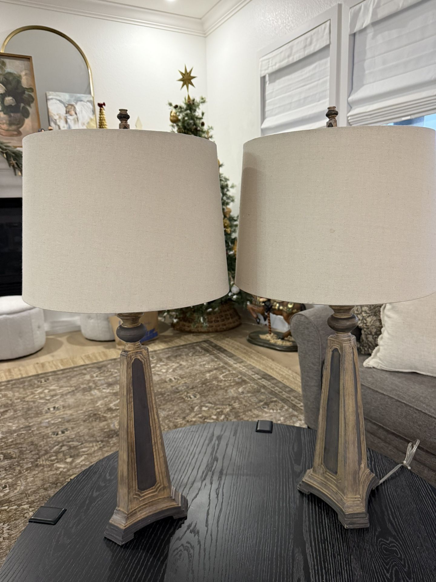 Pair of Wood Lamps