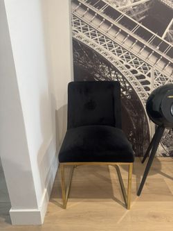 Black Velvet, Dining Chair, Black And Gold, Velvet Chair