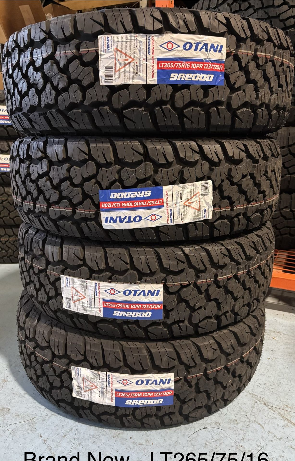 (4) - LT265/75/16 Otani SA2000 All Terrain Tires
