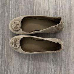 Tory Burch Gray Suede Ballet Flats Size 7