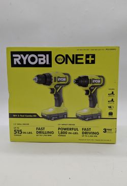 Ryobi ONE+ 18V Cordless Compact 1/2 In Drill and Impact Driver Kit (pcl1200k2)