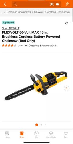 NEW DEWALT  Battery Powered Chainsaw 60-Volt