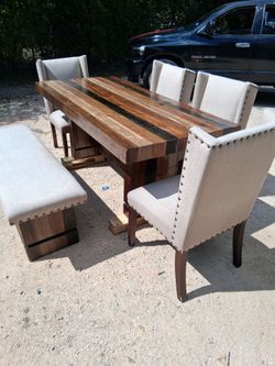 Table and chair solid wood
