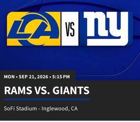 Rams vs Giants- Monday September 21 2026 @ 5:15