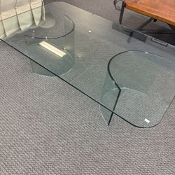 Deco glass coffee table,  54”L, 32”d, 16”h