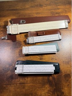Vintage Slide Rule Lot of 4 K&E Keuffel Esser Dietzgen Japan Pocket & Standard