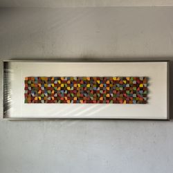 LARGE CICERO SILVA MODERN ART 3D CUBIST WALL SCULPTURE COLLAGE PAINTING VINTAGE