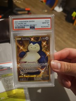 Pokemon PSA 10 Snorlax Full Art Secret Rare Pokémon Card