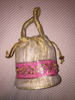 Gold & Pink Handmade Favor Bags
