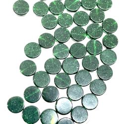 Lot Of 65 Green Goldstone Beads