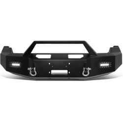 09-14 FORD F-150 HEAVY DUTY STEEL ROCK CRAWLER FRONT BUMPER W/ WINCH PLATE+LED FOG LIGHTS & D-RINGS