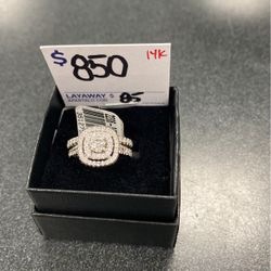 Ladies 2 Pec. Wedding Set 14k White Gold