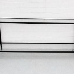 Modern Black Metal & Glass Console Table 