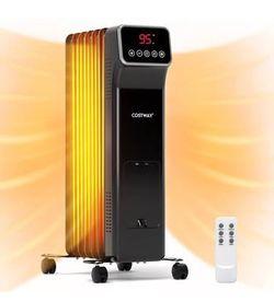 New COSTWAY Oil Filled Radiator Heater, 1500W Electric Space Heater w/Touch Screen
