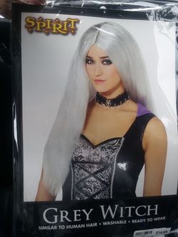 Grey witch Halloween wig