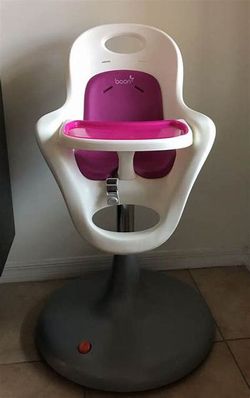 Boon Flair Pedestal Highchair, White/Pink
