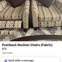 Push Back Reclining Sofas  ( $100 Each) With Pillows