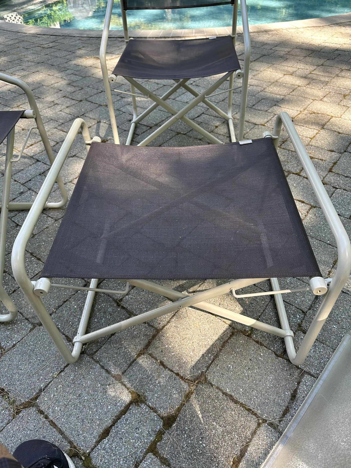 Vintage Mid-Century Brown Jordan NOMAD Outdoor Patio Set 4 Chairs Ottoman/Table
