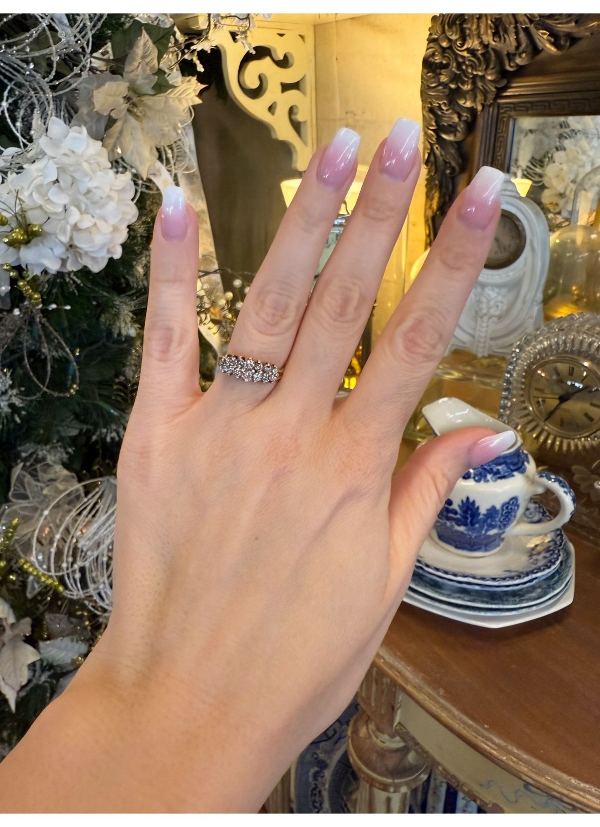 14K Gold Natural Diamonds Estate Ring Band