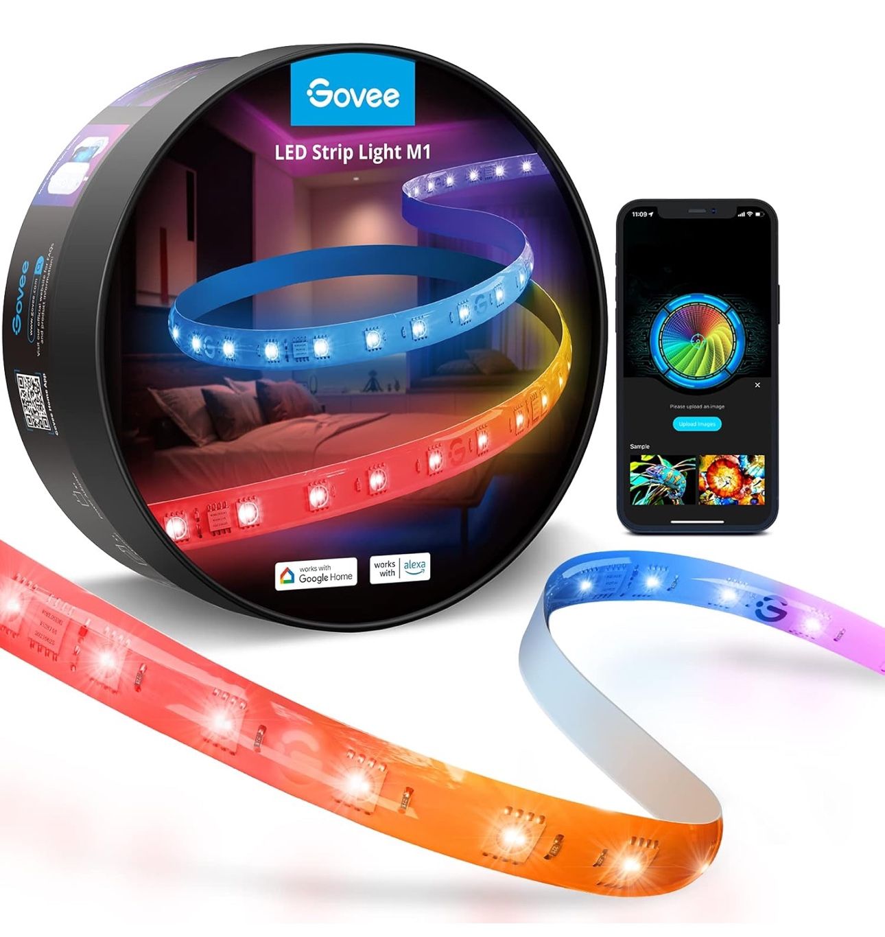 Govee RGBIC LED Strip Lights M1 with Matter, 16.4ft WiFi LED Lights for Cabinet, TV, Bed and Gaming Desk, Smart LED Lights Work with Apple Home, Alexa