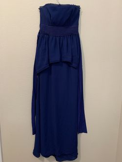 Royal blue strapless dress