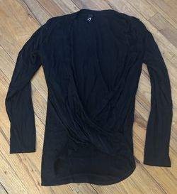 Black long sleeve top with twist front size small 