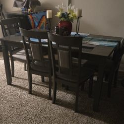 Dinning Table With 4 Chairs And 1 Bench 