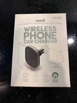 TYLT Venti MagSafe Qi Compatible Magnetic Wireless Phone Car Charger Vent Mount